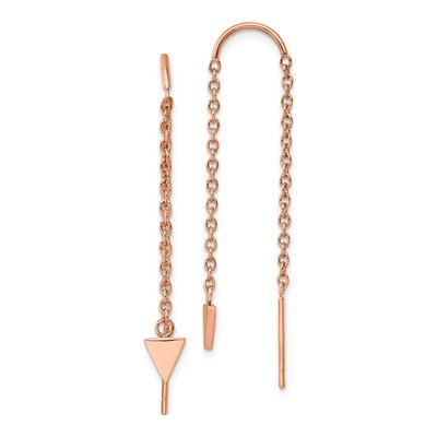 Stainless Steel IP Triangle Threader Earrings