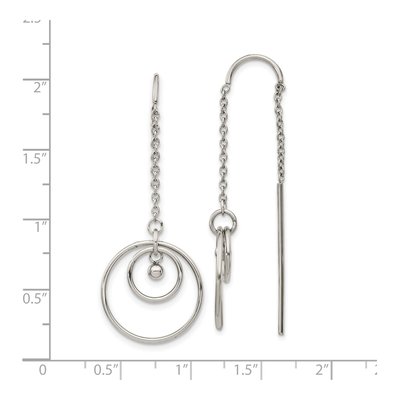 Stainless Steel Circle Threader Earrings – view 5