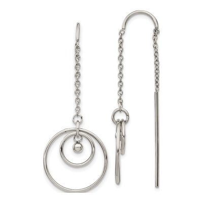 Stainless Steel Circle Threader Earrings