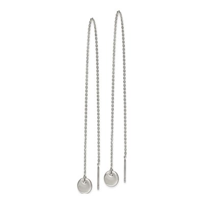 Stainless Steel Disc Threader Earrings – view 3