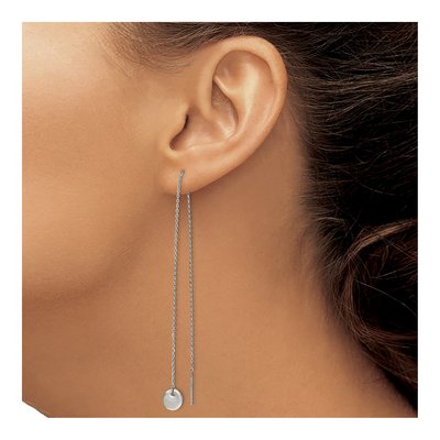 Stainless Steel Disc Threader Earrings – view 4