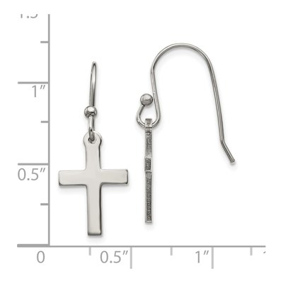 Stainless Steel Cross Dangle Earrings – view 5