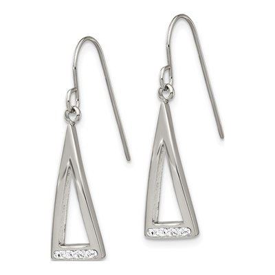 Stainless Steel Crystal Dangle Earrings – view 3
