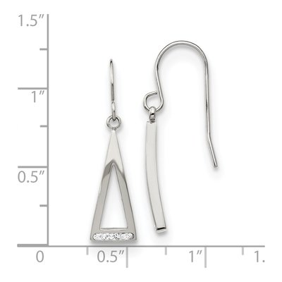 Stainless Steel Crystal Dangle Earrings – view 5