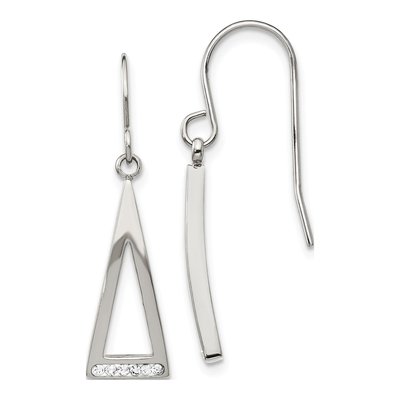 Stainless Steel Crystal Dangle Earrings