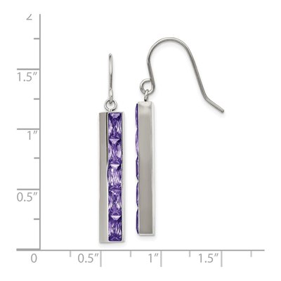 Stainless Steel CZ Dangle Earrings – view 5
