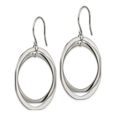 Stainless Steel Circle Dangle Earrings – view 3