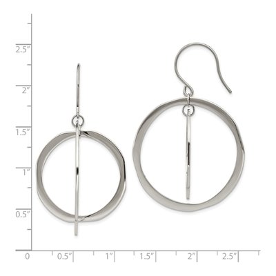 Stainless Steel Circle Dangle Earrings – view 5