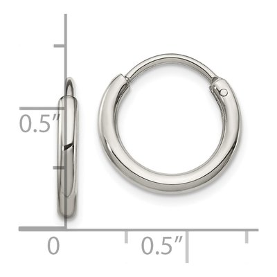 Stainless Steel 14mm Endless Hoop Earrings – view 5