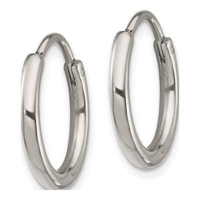 Stainless Steel 16mm Endless Hoop Earrings – view 3