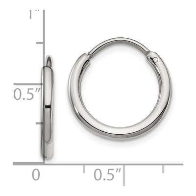 Stainless Steel 16mm Endless Hoop Earrings – view 5