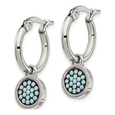 Stainless Steel 25mm Crystal Hoop Earrings – view 3