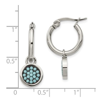 Stainless Steel 25mm Crystal Hoop Earrings – view 5