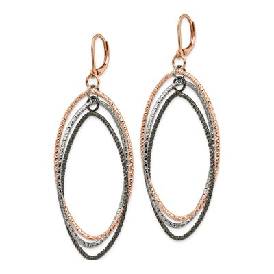 Stainless Steel Gun IP Leverback Earrings – view 3