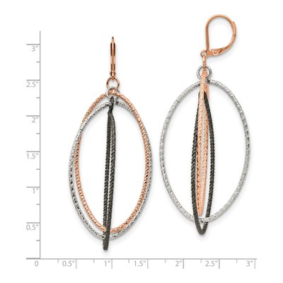 Stainless Steel Gun IP Leverback Earrings – view 5