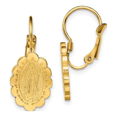 Stainless Steel Guadalupe Leverback Earrings