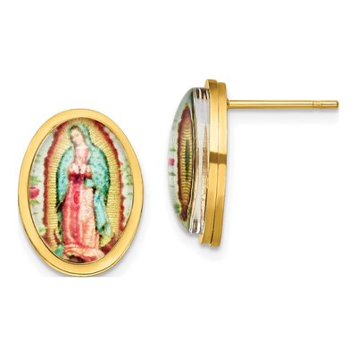 Stainless Steel Our of Guadalupe Stud Earrings