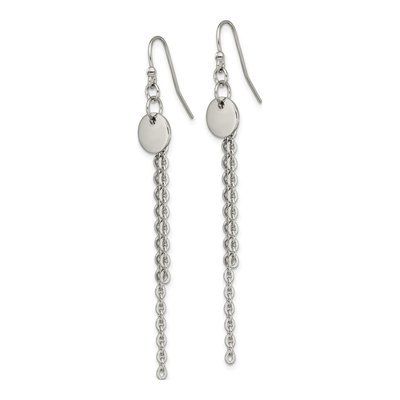 Stainless Steel Disc Dangle Earrings – view 3
