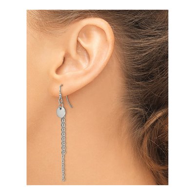 Stainless Steel Disc Dangle Earrings – view 4