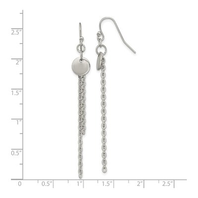 Stainless Steel Disc Dangle Earrings – view 5