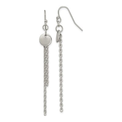 Stainless Steel Disc Dangle Earrings
