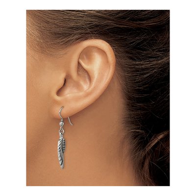 Stainless Steel Crystal Wing Dangle Earrings – view 4