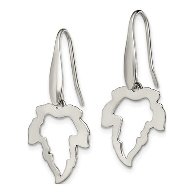 Stainless Steel Leaf Dangle Earrings – view 2