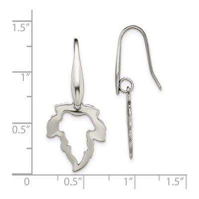 Stainless Steel Leaf Dangle Earrings – view 4