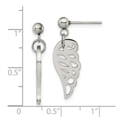 Stainless Steel Wing Dangle Earrings – view 5