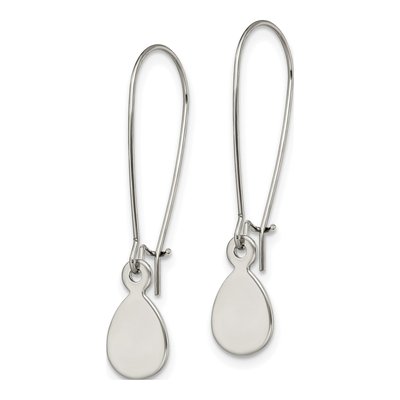 Stainless Steel Teardrop Dangle Earrings – view 3