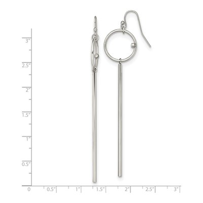 Stainless Steel Crystal Circle Dangle Earrings – view 5