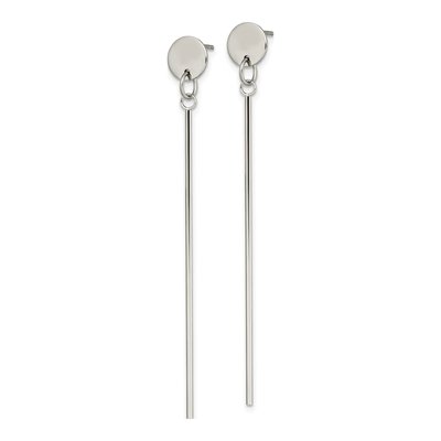 Stainless Steel Disc Bar Dangle Earrings – view 3