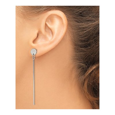 Stainless Steel Disc Bar Dangle Earrings – view 4