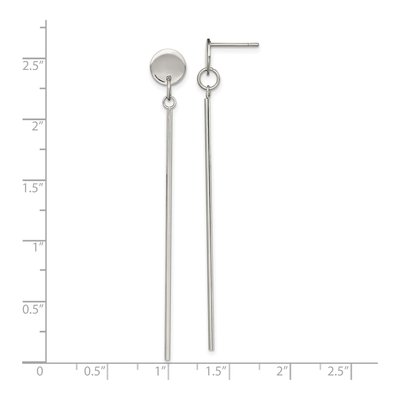 Stainless Steel Disc Bar Dangle Earrings – view 5