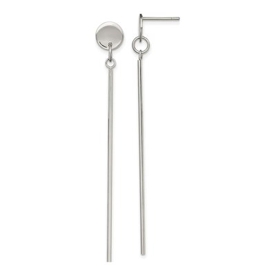 Stainless Steel Disc Bar Dangle Earrings