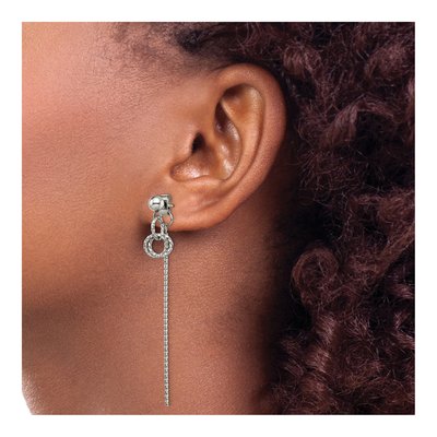 Stainless Steel Twisted Bar Dangle Earrings – view 4