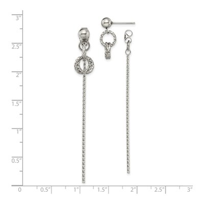 Stainless Steel Twisted Bar Dangle Earrings – view 5