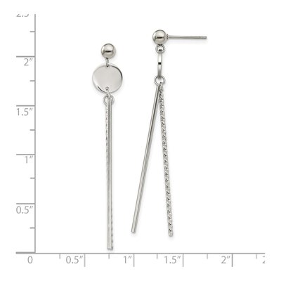 Stainless Steel Disc Bar Dangle Earrings – view 5
