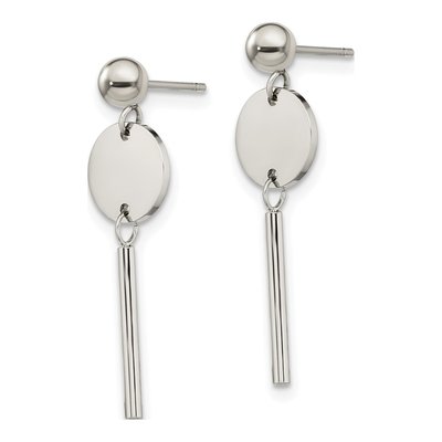 Stainless Steel Disc Dangle Earrings – view 3