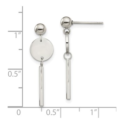 Stainless Steel Disc Dangle Earrings – view 5