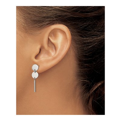 Stainless Steel Disc Dangle Earrings – view 4