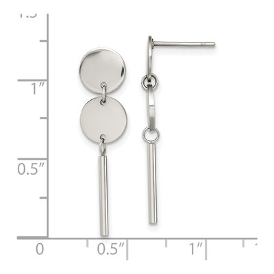 Stainless Steel Disc Dangle Earrings – view 5