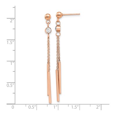 Stainless Steel Crystal IP Bar Dangle Earrings – view 5