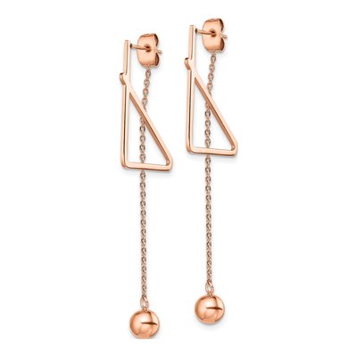 Stainless Steel IP Ball Dangle Earrings – view 3