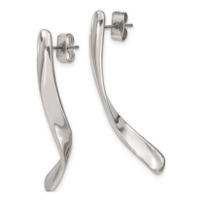 Stainless Steel Twisted Dangle Earrings – view 3