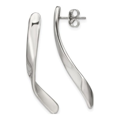 Stainless Steel Twisted Dangle Earrings