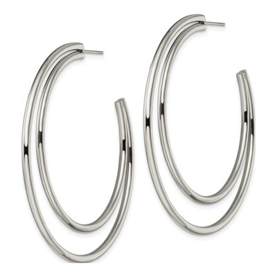 Stainless Steel 55mm Hoop Earrings – view 3