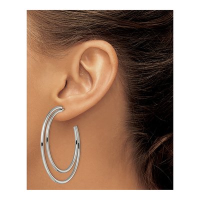 Stainless Steel 55mm Hoop Earrings – view 4