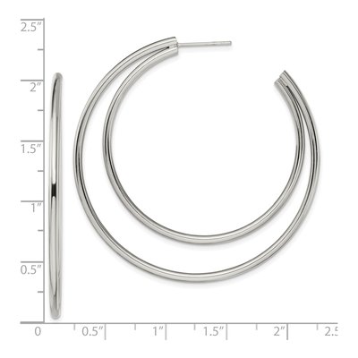 Stainless Steel 55mm Hoop Earrings – view 5