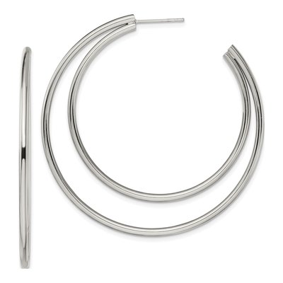 Stainless Steel 55mm Hoop Earrings